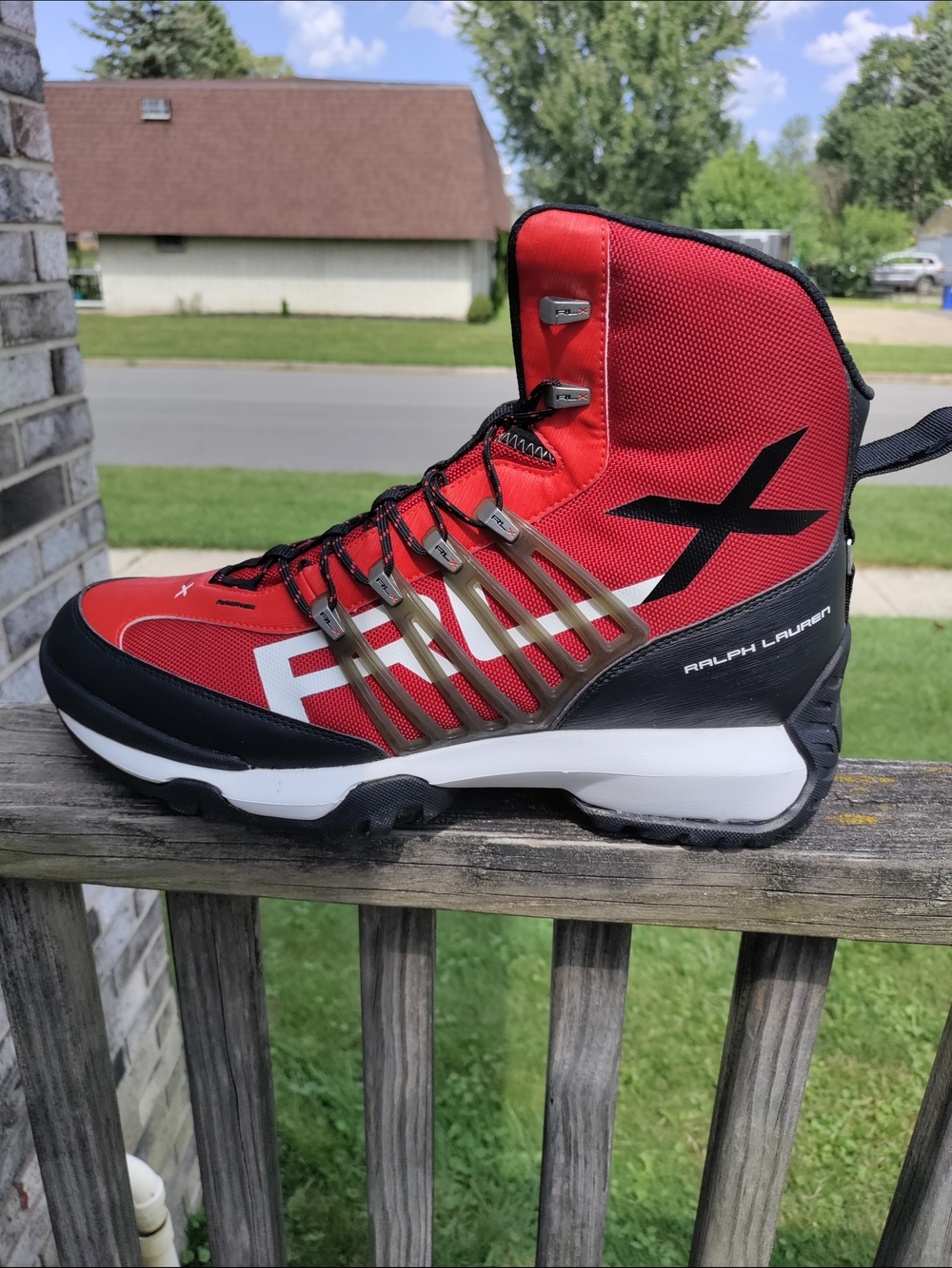 NWT Men's Ralph Lauren RLX Abridge Nylon Boots In Red Black Deadstock Size 14